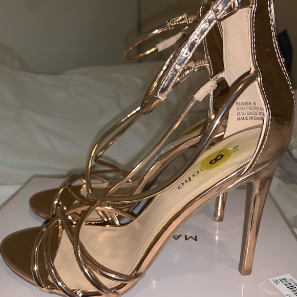 Gold Blaker Strappy Heels - Picture 2 of 6